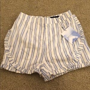 Blue and white striped majorelle shorts